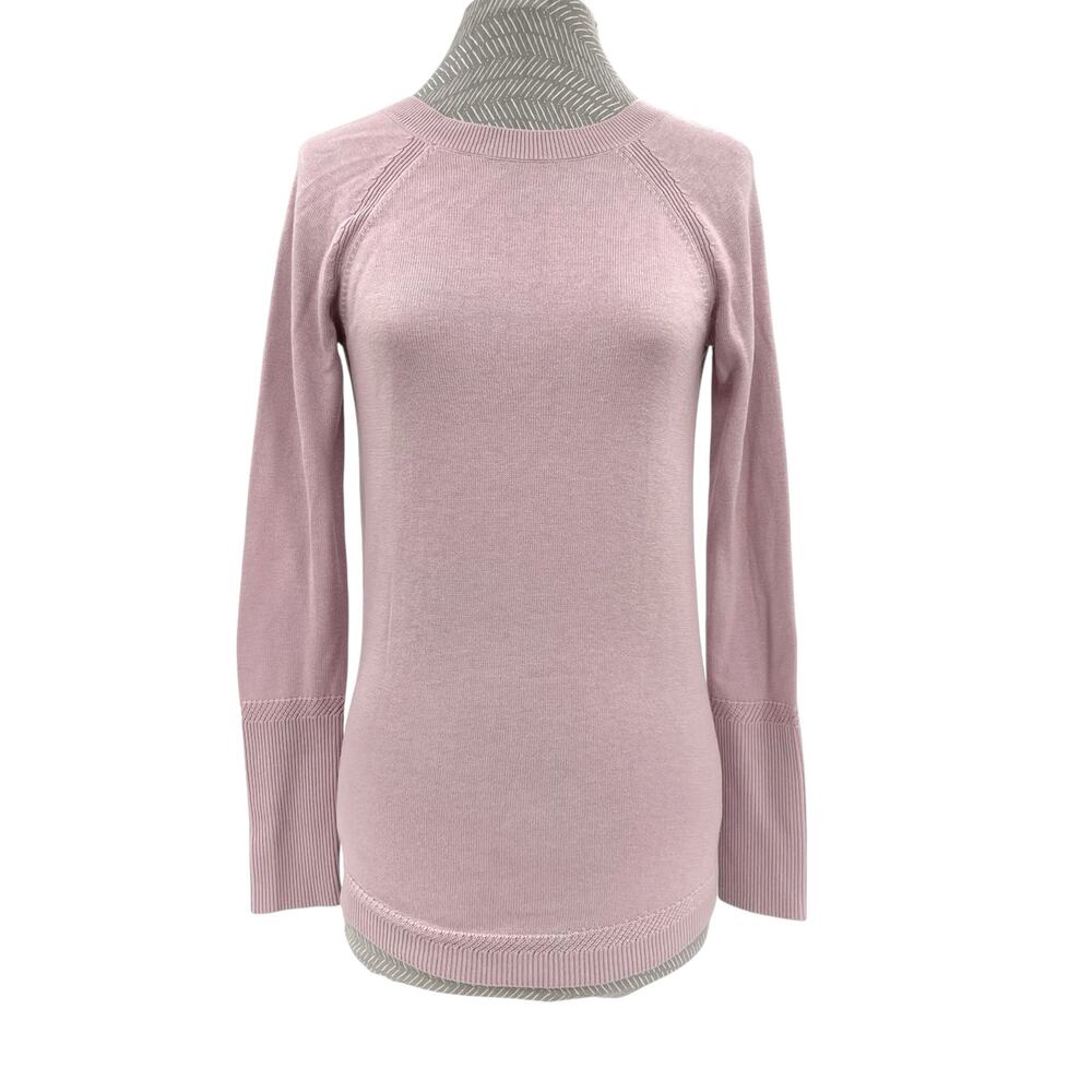 Lululemon Unity Drop Back Sweater Smoky Blush Mauve Cashmere Cutout Pullover 6